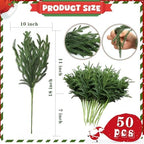 LZNPA 50 Pcs Realistic Christmas Pine Branches Natural Droopy Soft Bendable, alternate view 3