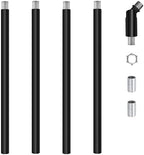 M12 Threaded Extension Poles, 4 Pieces 12-inch Lighting Fixture Downrods Stems for Pendant Light, Island