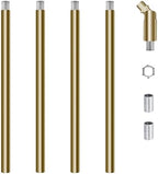 M12 Threaded Extension Poles, 4 Pieces 12-inch Lighting Fixture Downrods Stems for Pendant Light, Island