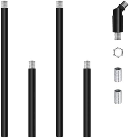 M12 Threaded Extension Poles Lighting Fixture Downrods Stems for Pendant Light, Island Lighting, Chandeliers