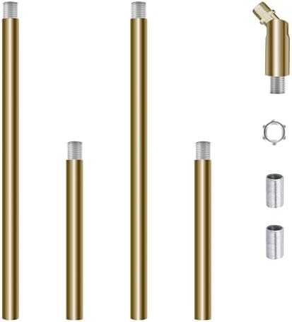 M12 Threaded Extension Poles Lighting Fixture Downrods Stems for Pendant Light, Island Lighting, Chandeliers