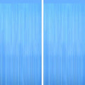 Macaron Blue Party Streamers, Metallic Tinsel Fringe Backdrop Decors, 2Pack