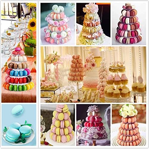 Macaron Tower Stand, 6 Tiers Macaron Display Macaroon Stand Tower in Transparent, alternate view 5