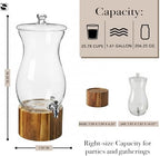 Madera Glass Drink Beverage Dispenser with Wood Base, 1.6 Gal, alternate view 3