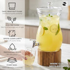 Madera Glass Drink Beverage Dispenser with Wood Base, 1.6 Gal, alternate view 6