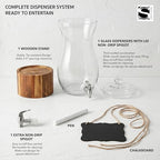 Madera Glass Drink Beverage Dispenser with Wood Base, 1.6 Gal, alternate view 7