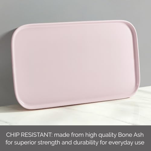 Madison Pink Durable Bone China Rectangular Serving Platter, 16 in. in Pink, alternate view 3