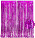 Magenta Tinsel Curtain Party Backdrop 3.2ft X 8.2ft 2 PCS