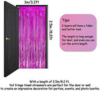Magenta Tinsel Curtain Party Backdrop 3.2ft X 8.2ft 2 PCS, alternate view 4