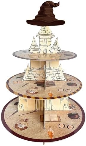 Magical Wizard Cupcake Stand Wizard Birthday Party Decorations 3 Tiered Magical Hat Dessert Cake Table Displays