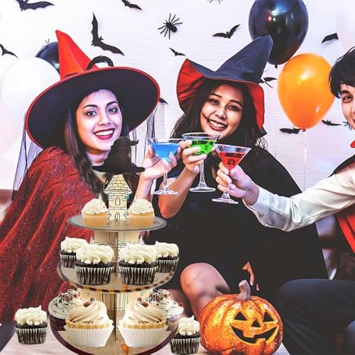 Magical Wizard Cupcake Stand Wizard Birthday Party Decorations 3 Tiered Magical Hat Dessert Cake Table Displays, alternate