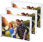 Magnetic Acrylic Picture Photo Frame 5x7 inches Clear Edge, 3 Pack in 5x7 inches in Clear