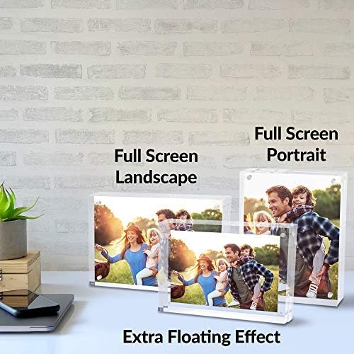Magnetic Acrylic Picture Photo Frame 5x7 inches Clear Edge, 3 Pack in 5x7 inches in Clear, alternate view 3