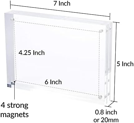 Magnetic Acrylic Picture Photo Frame 5x7 inches Clear Edge, 3 Pack in 5x7 inches in Clear, alternate view 6