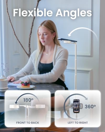 Magnetic Phone Tripod for iPhone, Dual-Sided Mount for MagSafe in White, alternate view 6