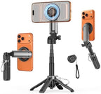 Magnetic Selfie Stick Tripod for iPhone Android, MagSafe, Black in Black