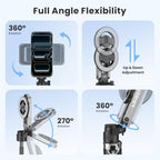 Magnetic Selfie Stick Tripod for iPhone Android, MagSafe, Black in Black, alternate view 4
