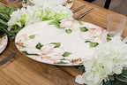 Magnolia Floral Ceramic 16 inch Oval Platter, Microwave & Dishwasher Safe in Large (16 inch) in Magnolia Floral, alternate