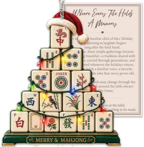 Mahjong Christmas Ornament 2026, Mahjong Tile Christmas Tree Ornament, Funny Mahjong Lover Gift, Holiday
