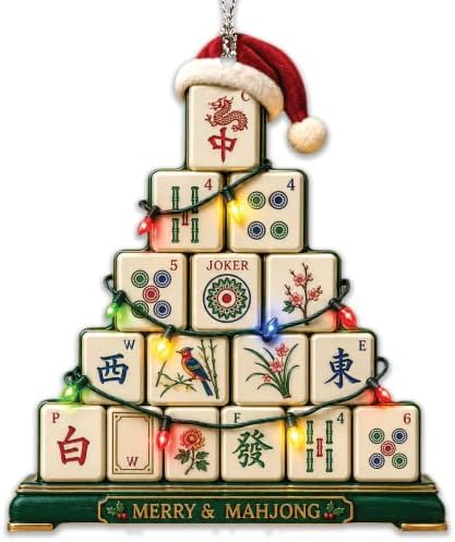 Mahjong Christmas Ornament 2026, Mahjong Tile Christmas Tree Ornament, Funny Mahjong Lover Gift, Holiday, alternate view 4