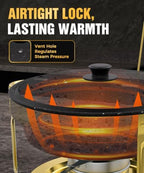Maifanite-Coated Chafing Dishes for Buffet 6QT, Black& Gold, 2 Pack, alternate view 6
