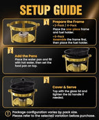 Maifanite-Coated Chafing Dishes for Buffet 6QT, Black& Gold, 6 Pack, alternate view 3
