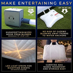 MaisonAir AirDome Cube 13.3 x 13.3 x 10.7 ft LED Light-Up Inflatable Gazebo for Parties and Events, Nighttime, alternate view