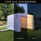 MaisonAir AirDome Cube 13.3 x 13.3 x 10.7 ft LED Light-Up Inflatable Gazebo for Parties and Events, Nighttime, alternate view
