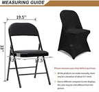 ManMengJi Black Folding Chair Covers, Spandex Folding Chair Covers 20 PCS, Banquet Chair Slipcovers for Party, alternate view