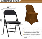 ManMengJi Brown Folding Chair Covers, Spandex Folding Chair Covers 6 PCS, Banquet Chair Slipcovers for Party, alternate view
