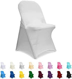 ManMengJi Gray Folding Chair Covers, 6 PCS Spandex Chair Covers, Universal Fitted Chair Slipcovers for Wedding