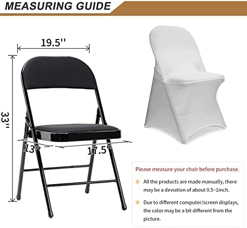 ManMengJi Gray Folding Chair Covers, 6 PCS Spandex Chair Covers, Universal Fitted Chair Slipcovers for Wedding, alternate