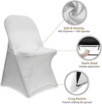 ManMengJi Gray Folding Chair Covers, 6 PCS Spandex Chair Covers, Universal Fitted Chair Slipcovers for Wedding, alternate