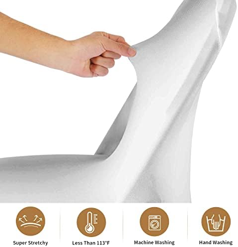 ManMengJi Gray Folding Chair Covers, 6 PCS Spandex Chair Covers, Universal Fitted Chair Slipcovers for Wedding, alternate