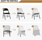 ManMengJi Gray Folding Chair Covers, 6 PCS Spandex Chair Covers, Universal Fitted Chair Slipcovers for Wedding, alternate