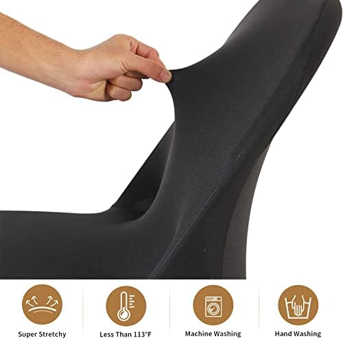 ManMengJi Spandex Folding Chair Covers, Black Folding Chair Slipcovers 12 PCS, Universal Fitted Chair Slipcovers, alternate