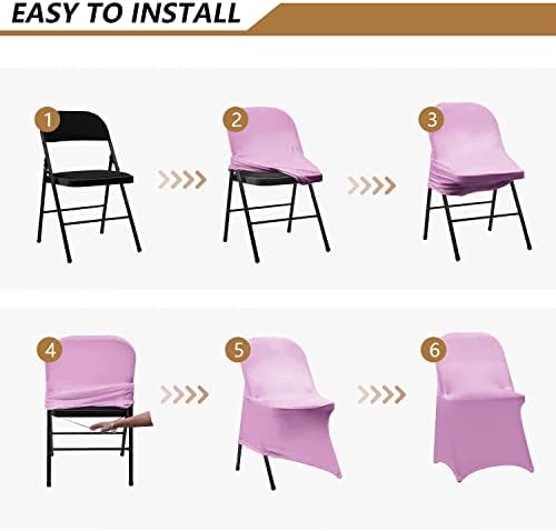 ManMengJi Spandex Folding Chair Covers, Lavender Folding Chair Covers 6 PCS, Universal Fitted Chair Slipcovers, alternate