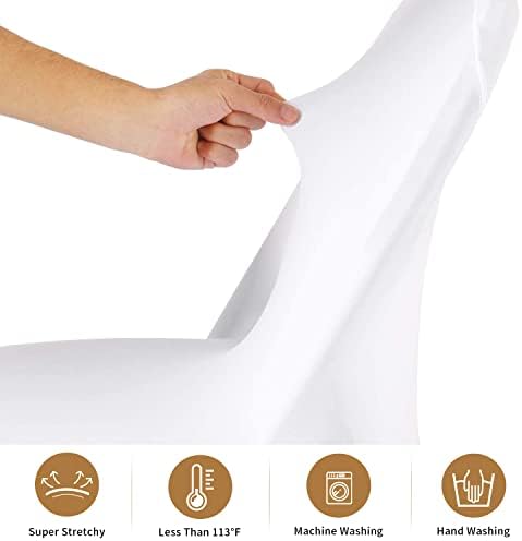 ManMengJi White Folding Chair Covers, Spandex Folding Chair Covers 10 PCS, Banquet Chair Slipcovers for Party, alternate view
