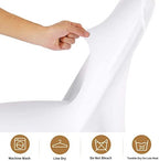 ManMengJi White Folding Chair Covers, Spandex Folding Chair Covers 20 PCS, Banquet Chair Slipcovers for Party, alternate view