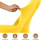 ManMengJi Yellow Folding Chair Covers, Spandex Folding Chair Covers 10 PCS, Banquet Chair Slipcovers for Party, alternate