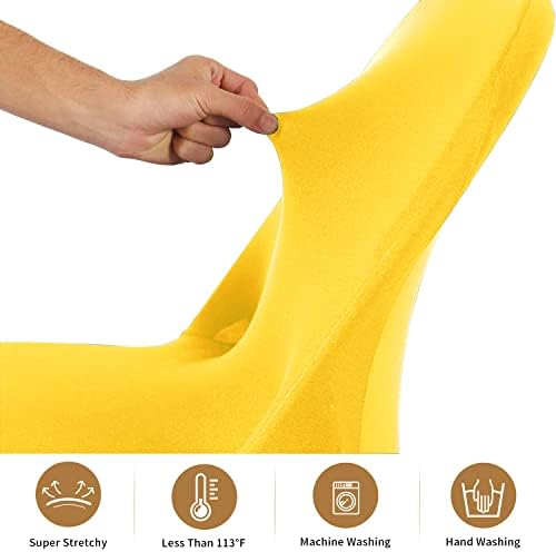 ManMengJi Yellow Folding Chair Covers, Spandex Folding Chair Covers 10 PCS, Banquet Chair Slipcovers for Party, alternate