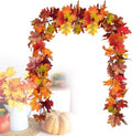 Maple Leaf Garland, 2 Pack Artificial Fall Garland 5.9Ft/Pieces Fall Decor Autumn Thanksgiving Decoration for