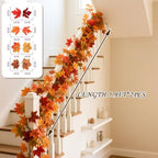 Maple Leaf Garland, 2 Pack Artificial Fall Garland 5.9Ft/Pieces Fall Decor Autumn Thanksgiving Decoration for, alternate view