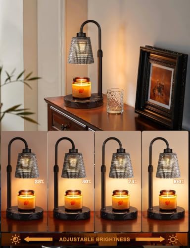 Marble Black Candle Warmer Lamp with Timer Home Decor Gifts for Women in Marble Black, alternate view 2