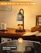 Marble Black Candle Warmer Lamp with Timer Home Decor Gifts for Women in Marble Black, alternate view 6