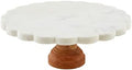 Marble Cake Stand, 12" dia, White in White