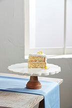 Marble Cake Stand, 12" dia, White in White, alternate view 2