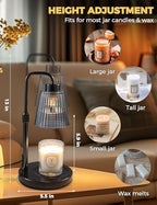 Marble Candle Warmer Lamp Black with Cycle Timer, Dimmable Wax Melt Warmer, alternate view 2