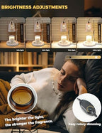 Marble Candle Warmer Lamp White with Cycle Timer, Dimmable Wax Melt Warmer, alternate view 4