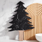 Marble Cheese Board Charcuterie, Black, Christmas Tree in 12.8"L x 10.4"W in Black